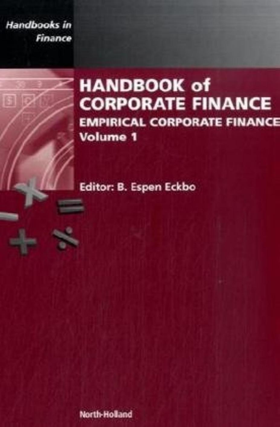 Handbook of corporate finance