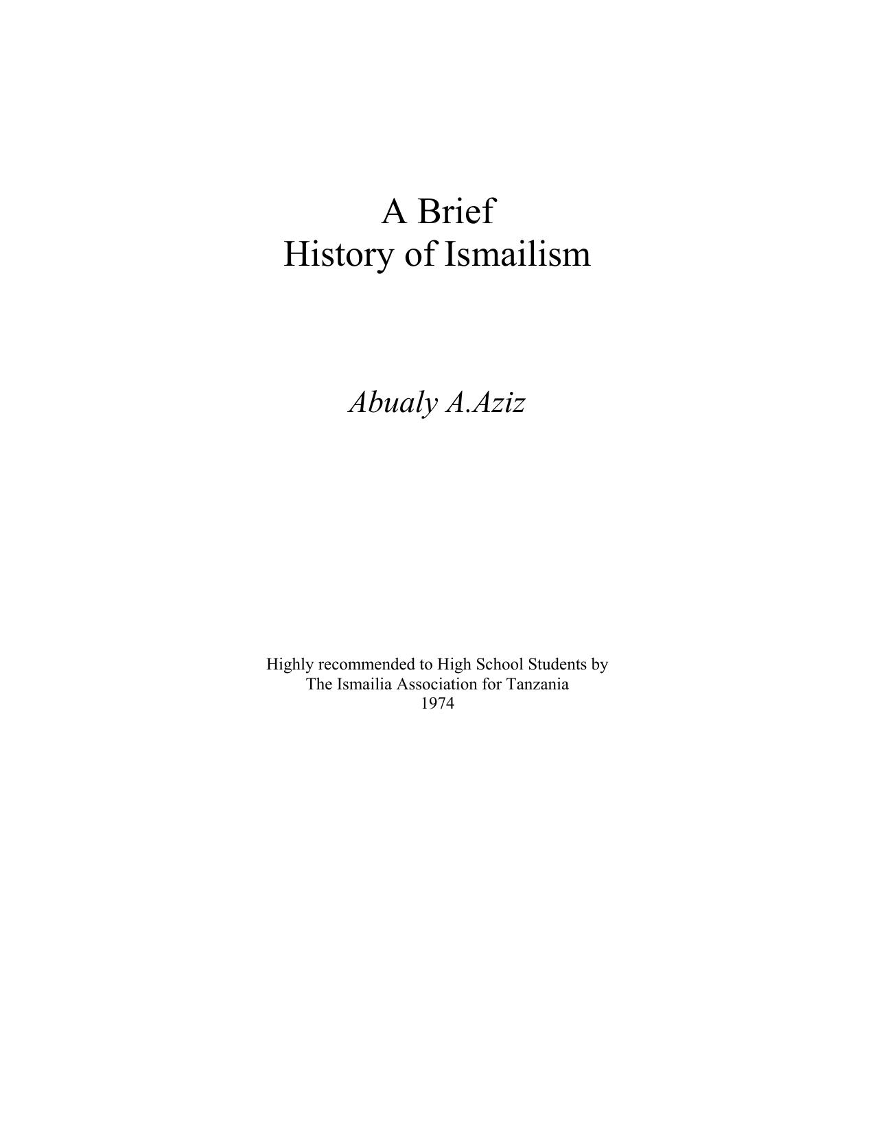 A Brief History of Ismailism